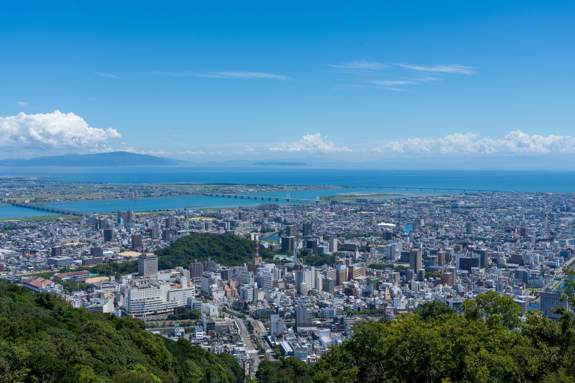 眉山から見た徳島市中心部の風景