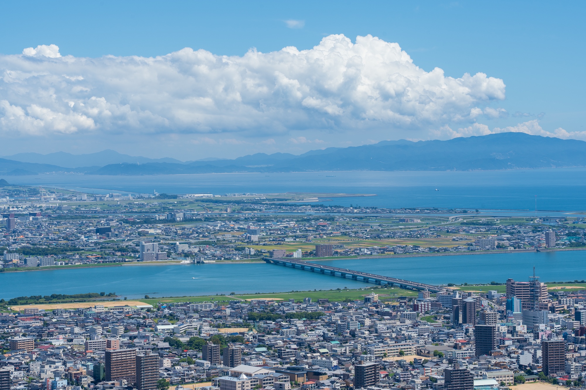 眉山から眺めた徳島市北部方面