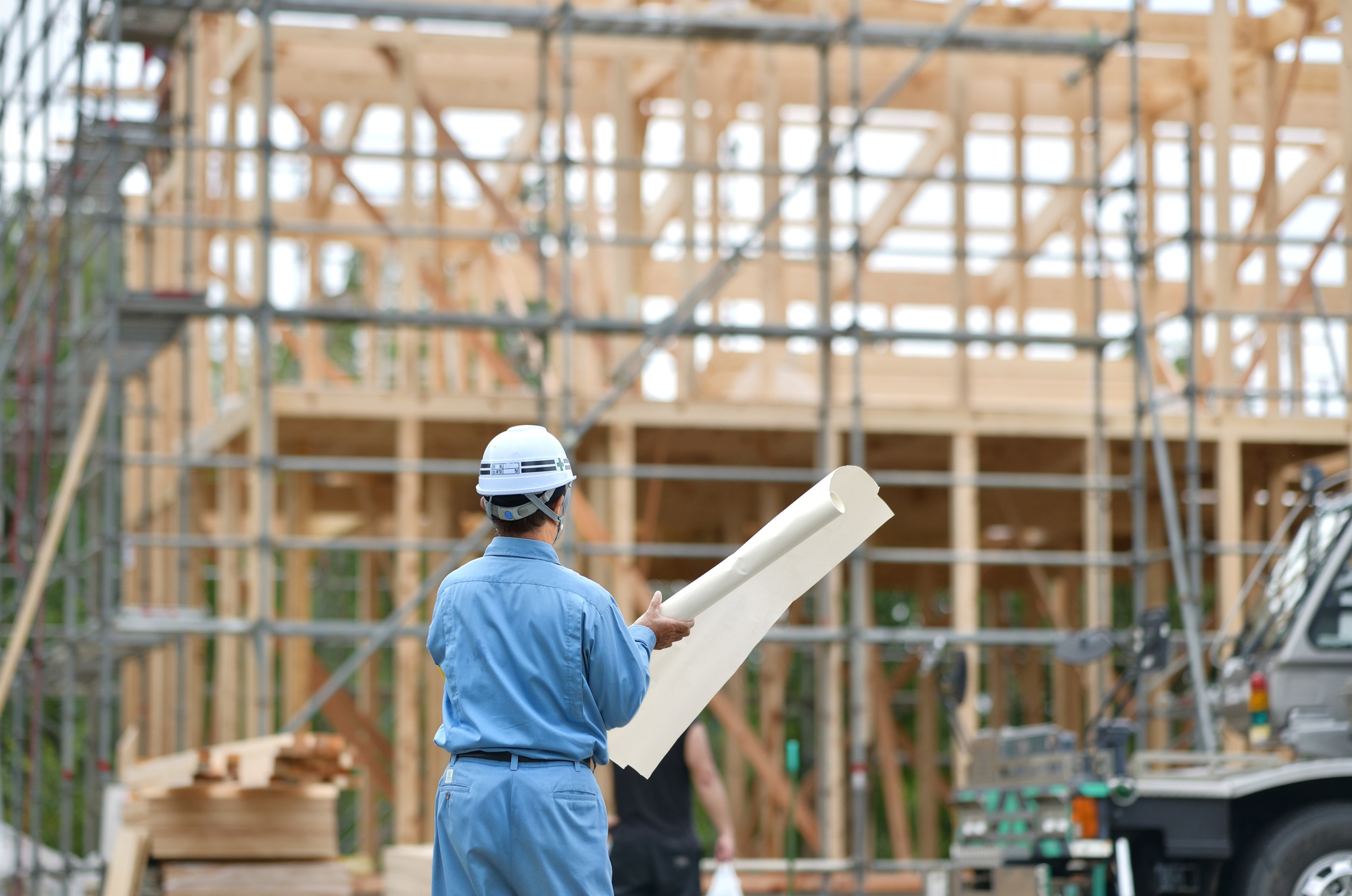 注文住宅の新築工事中の現場